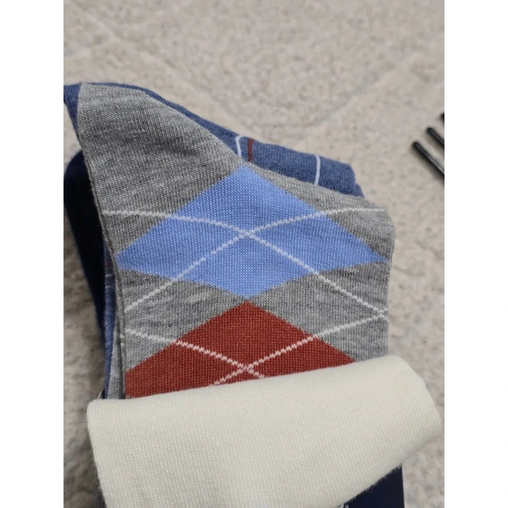 Stafford‎ Casual Dress Socks 5 Pair Assorted Patterns Men Shoe Size 6 1/2-12